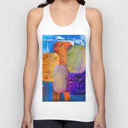Rectangular geometric shapes of different colors in an abstract background - Modern artistic illustration design Tank Top