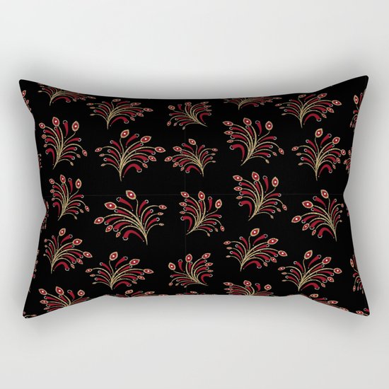 Golden red ornament seamless pattern Rectangular Pillow