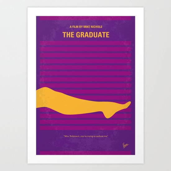 No135 My THE GRADUATE minimal movie poster Art Print
