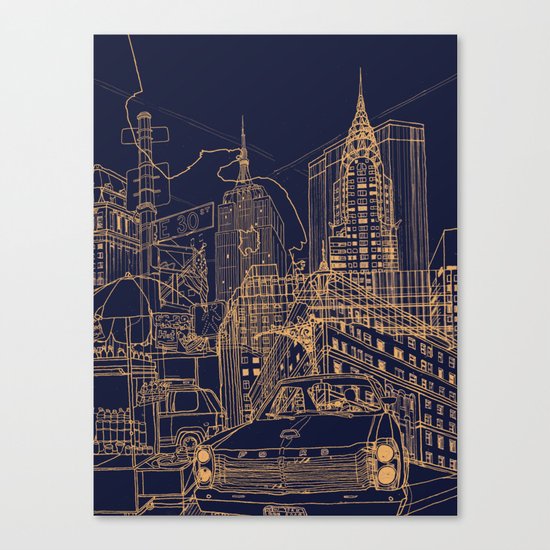 New York! Night Canvas Print