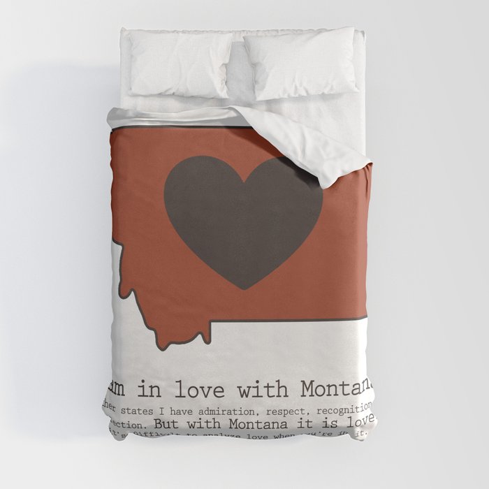 "I am in love with Montana" - burnt orange Duvet Cover