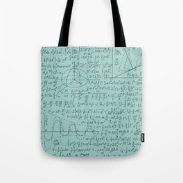 Math Equation Print On Blue Background Pattern Tote Bag
