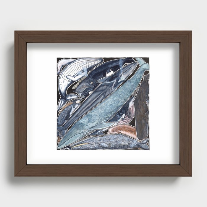 Whales Recessed Framed Print