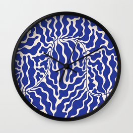 Henri Matisse Abstract Navy. Blue Leaf Art Wall Clock