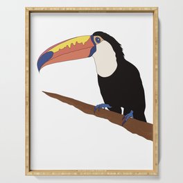 Toucan Illustrated Colored Cute Aesthetic Design Serving Tray