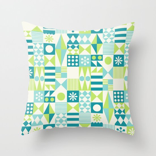 Tradewinds teal Throw Pillow