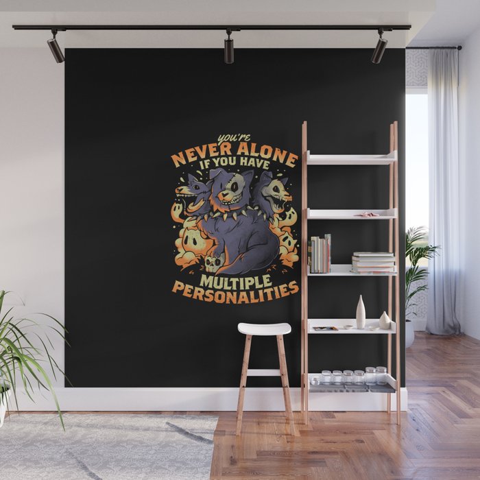 Multiple Personalities - Funny Evil Hell Dog Gift Wall Mural