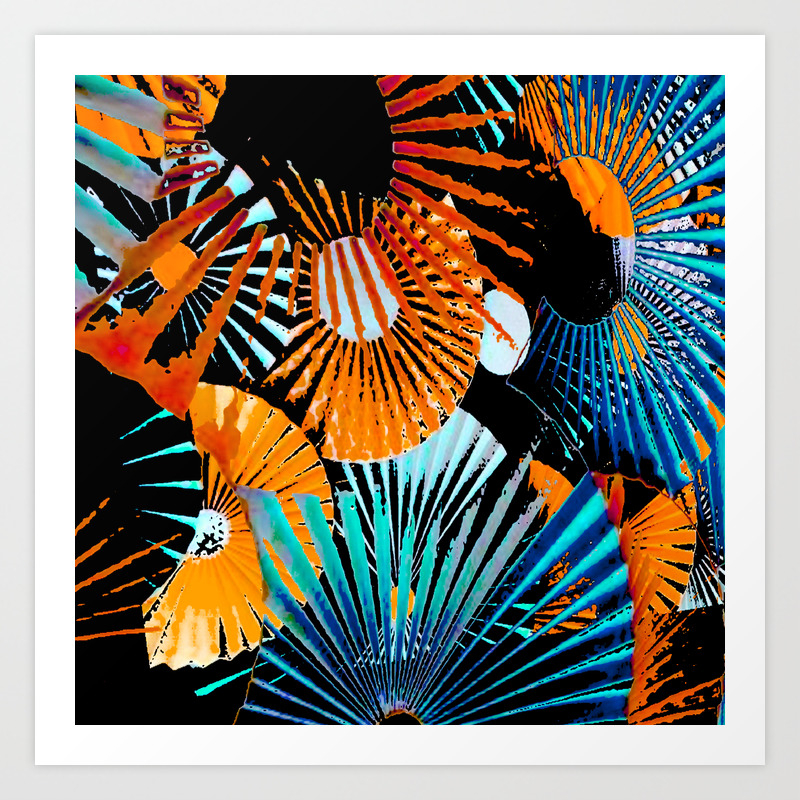 Tropical Night Abstract Digital Geometric Art Art Print By Katerina Ez Society6