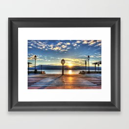 Revere Beach Clock at Sunrise Revere MA Framed Art Print