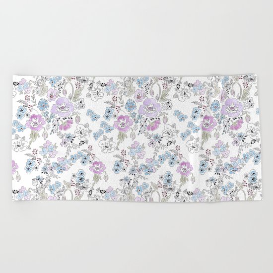 Watercolor . Spring .1 Beach Towel
