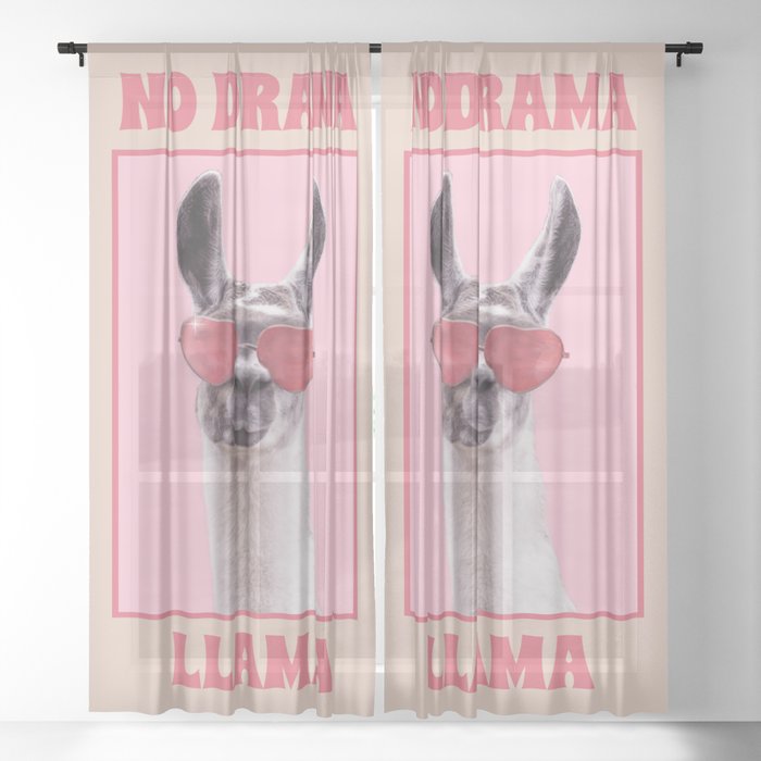 No Drama Llama Sheer Curtain