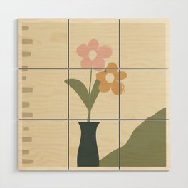 Couple of flowers in the vase Wood Wall Art