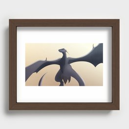 Cool Gray Wyvern Recessed Framed Print