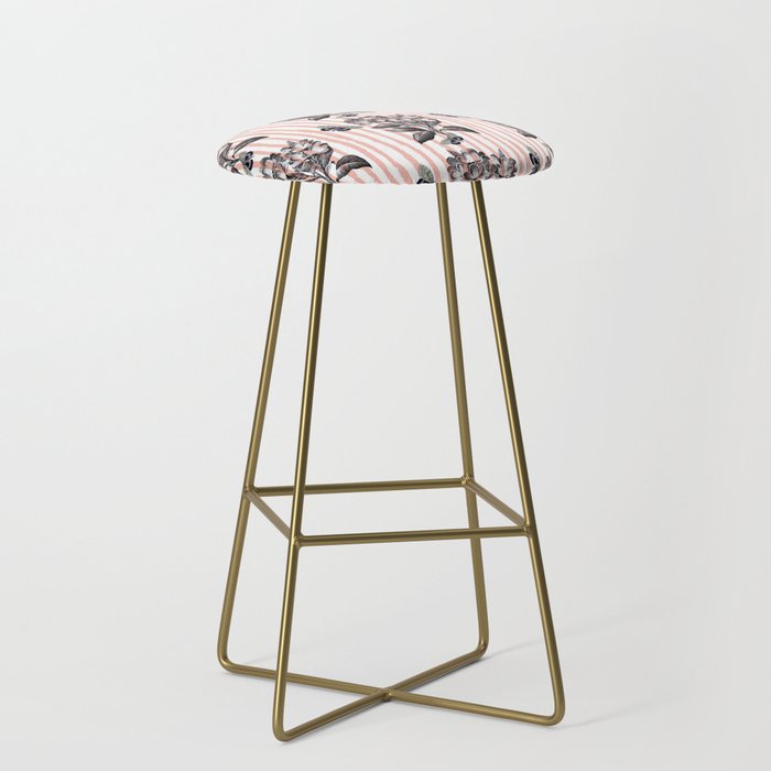 butterfly and flowers Bar Stool