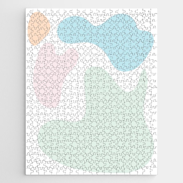 17  Abstract Shapes Pastel Background 220729 Valourine Design Jigsaw Puzzle