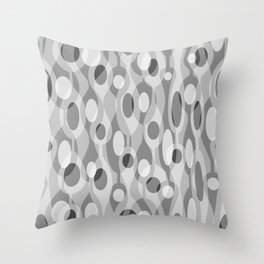 Gray Mid Century Modern Oval Geometric Throw Pillow
