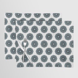 Blue mandala art- moon and flower drawing with stars Placemat