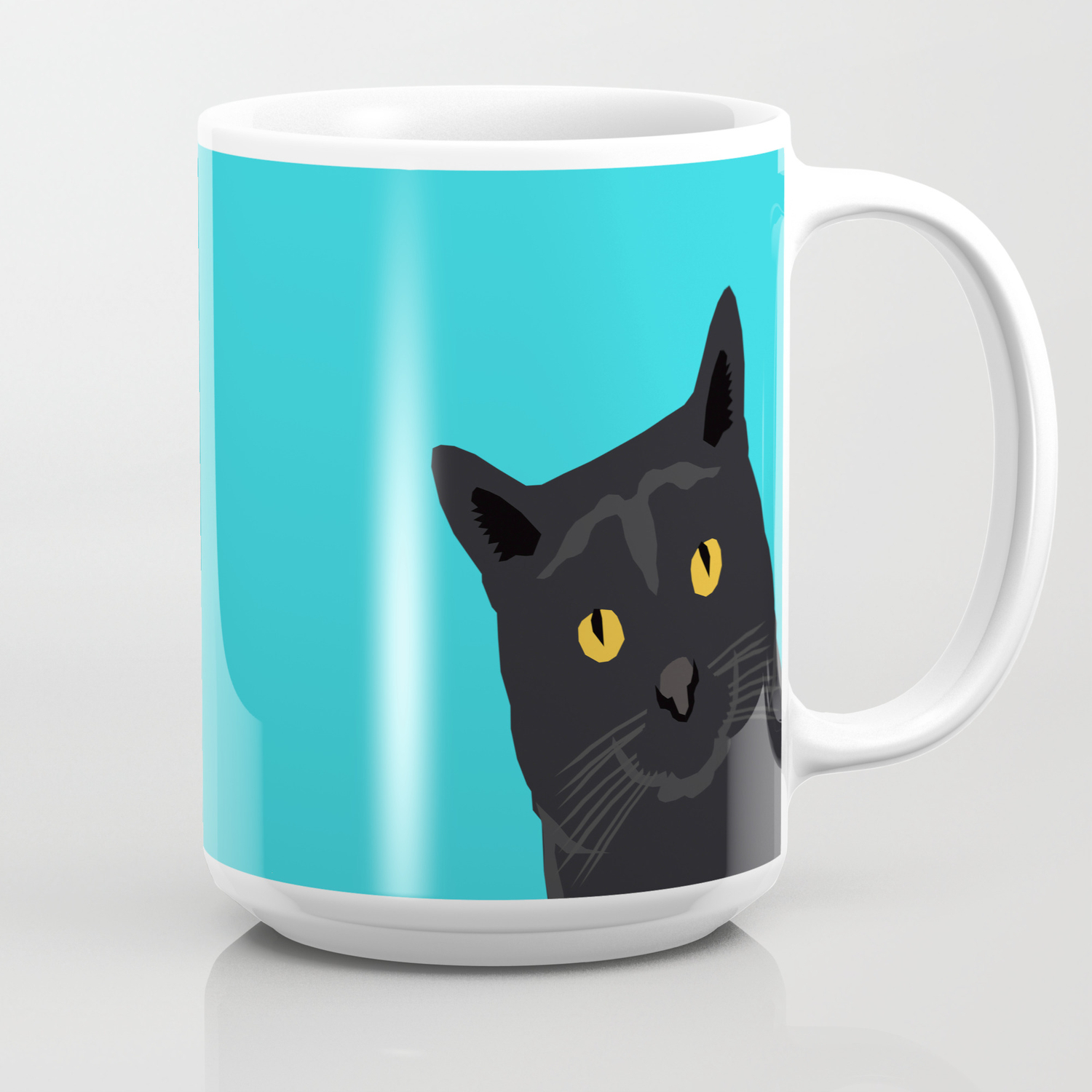 Black Cat Peeking Around The Corner Funny Cat Person Gift For Cat Lady Hipster Black Cat Ironic Art Coffee Mug By Petfriendly Society6