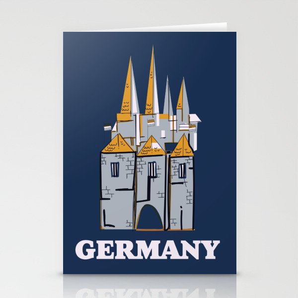 Germany Castle vintage travel print Stationery Cards