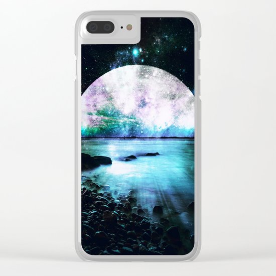 Mystic Lake Teal Violet Clear iPhone Case