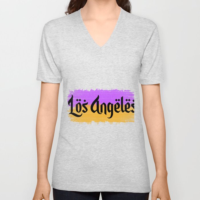 Los Angeles (Typography Design) V Neck T Shirt