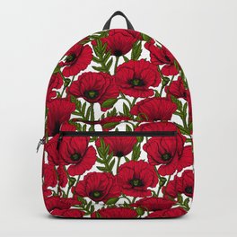 Red Poppy garden 2 Backpack