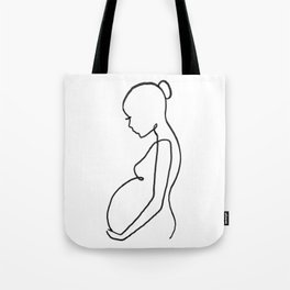 Pregnant Line Art Tote Bag