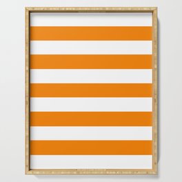 University of Tennessee Orange - solid color - white stripes pattern Serving Tray