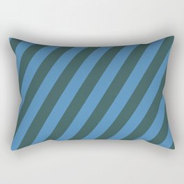 [ Thumbnail: Dark Slate Gray and Blue Colored Striped/Lined Pattern Rectangular Pillow ]