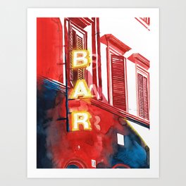 Bar in Rome Art Print