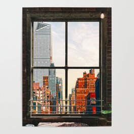 New York City Window #3 | Colorful Cityscape Poster