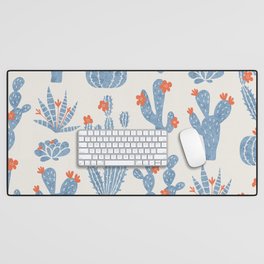 Cacti Garden | Orange and Blue Desk Mat