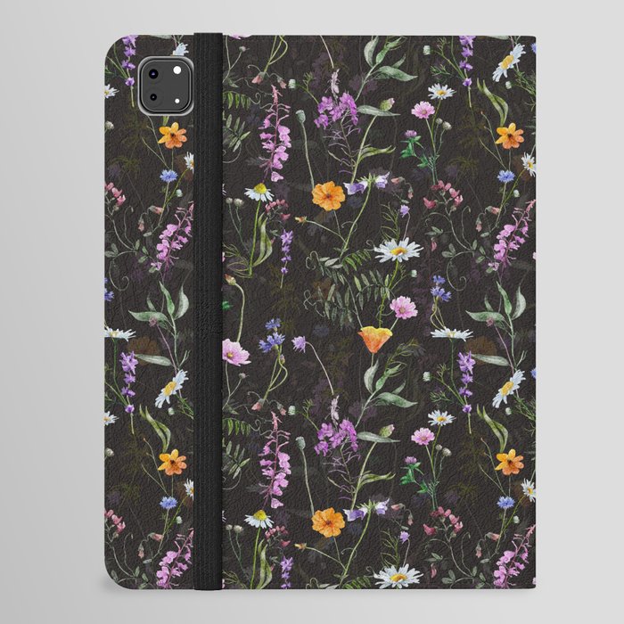 Wildflowers Dark iPad Folio Case