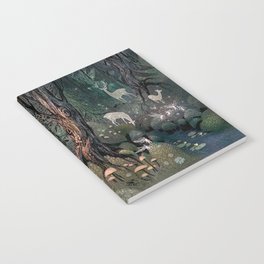 Wilderness Notebook | Digital, Animal, Wild, Deer, Magic, Crows, Fairytale, Fantasy, Ink Pen, Woodland 