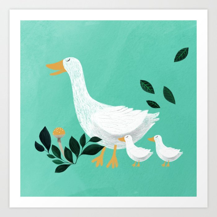 mother goose illustration Art Print