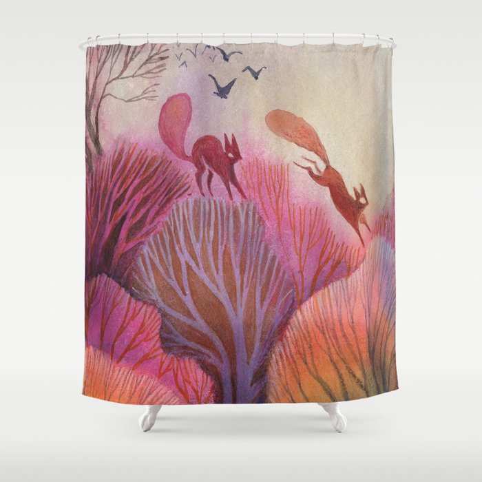 Red Squirrels Shower Curtain