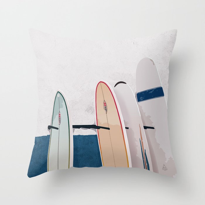 Taghazout Surfboards Throw Pillow
