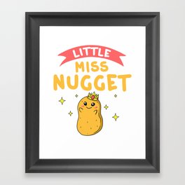 Chicken Nugget Girl Queen Vegan Nuggs Fries Framed Art Print