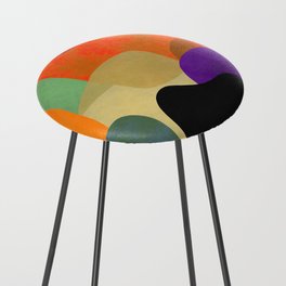 Colorful modern Mid Century shapes Counter Stool