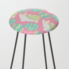 Colorful Pastel Easter Egg Rabbit Pattern Counter Stool