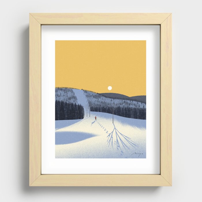 Early Morning Skiing (2020) Recessed Framed Print