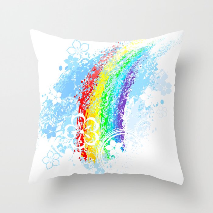 Rainbow Painted Throw Pillow