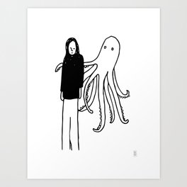 Octopus Hug Art Print