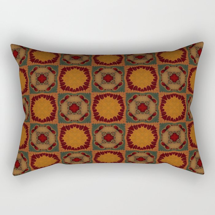 Southwestern Sunset 2 Pattern B -copper ochre sienna olive gold Rectangular Pillow
