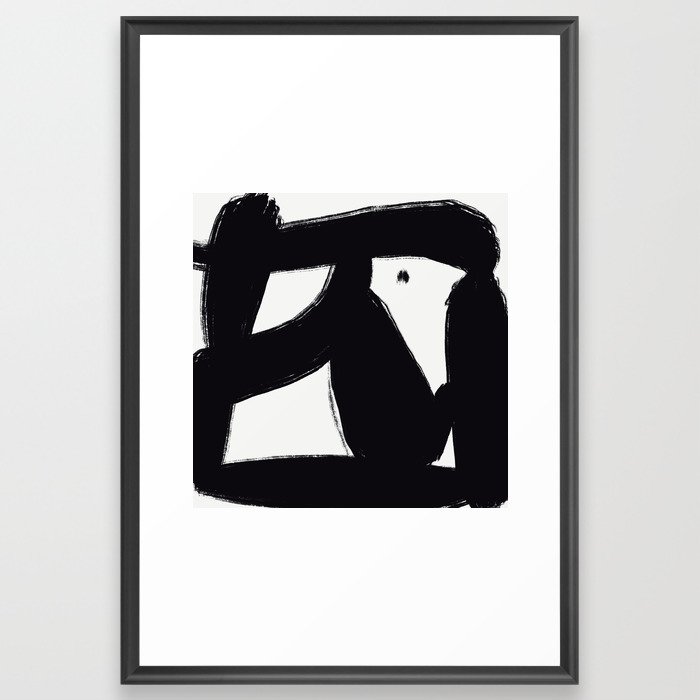 Zen - solid black 02 Framed Art Print