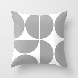 Mid Century Modern Grey Square Throw Pillow