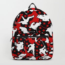 Ice Hockey Player Canada Flag Camo Camouflage Pattern Backpack
