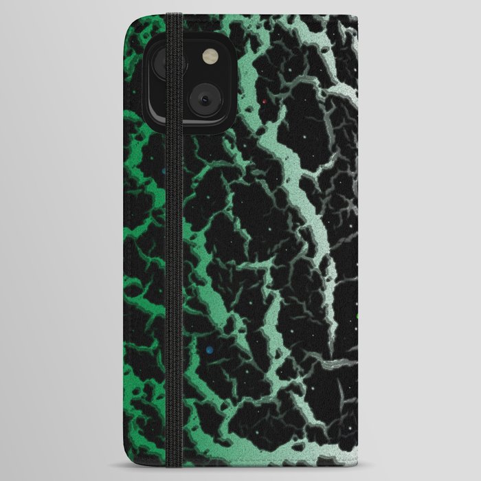 Cracked Space Lava - Green/White/Red iPhone Wallet Case