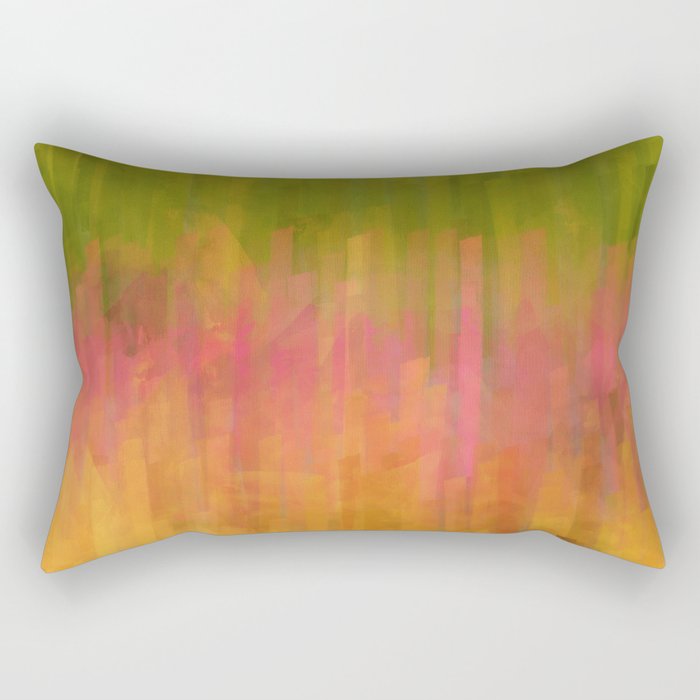 Purple Loosestrife Meadow in Evening Light Abstract Rectangular Pillow