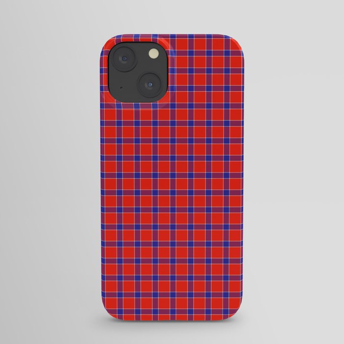Maasai Shuka - Red, Blue, & White iPhone Case